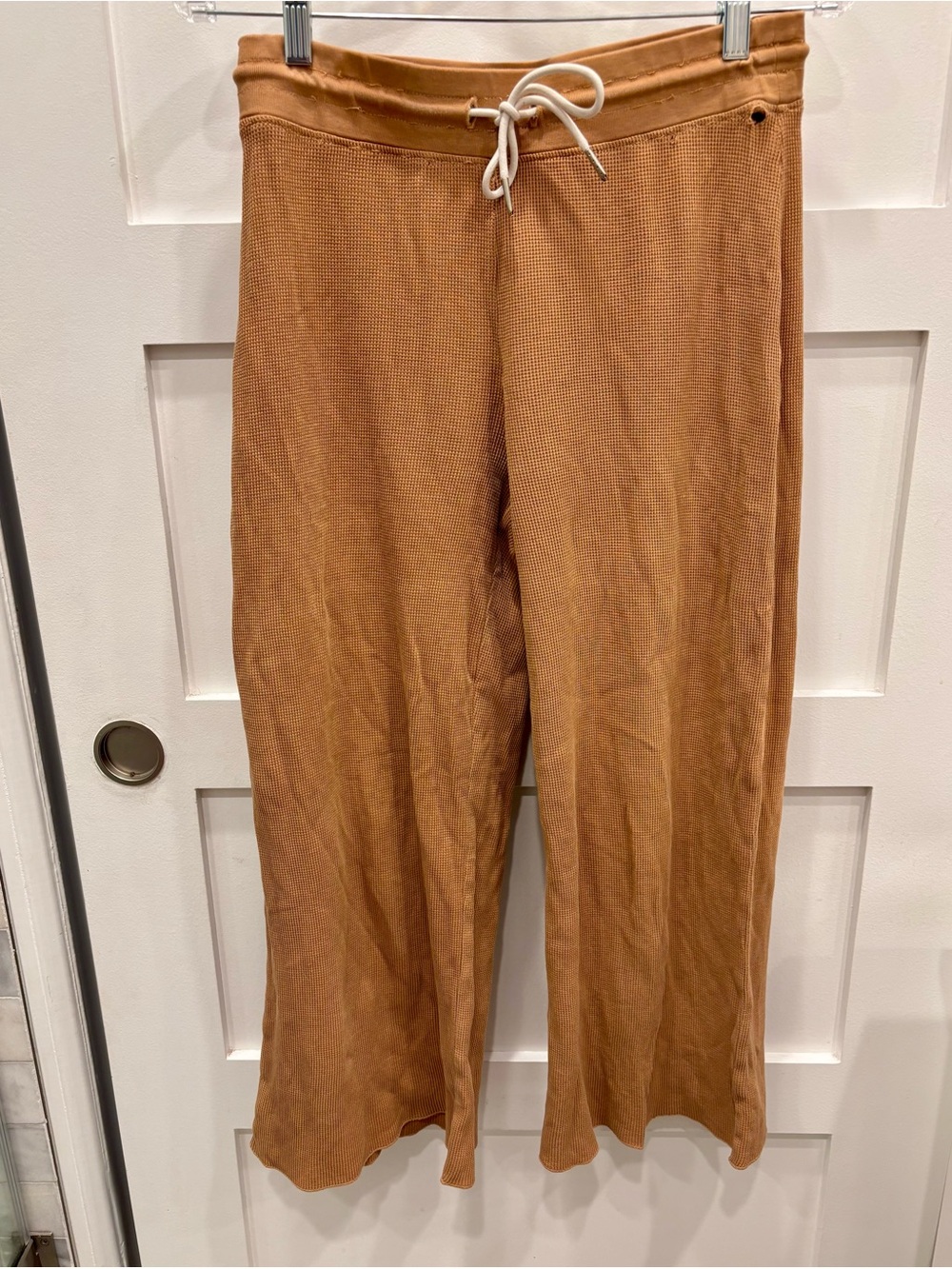 MATE the Label Rust Knit Drawstring  Wide Leg Joggers